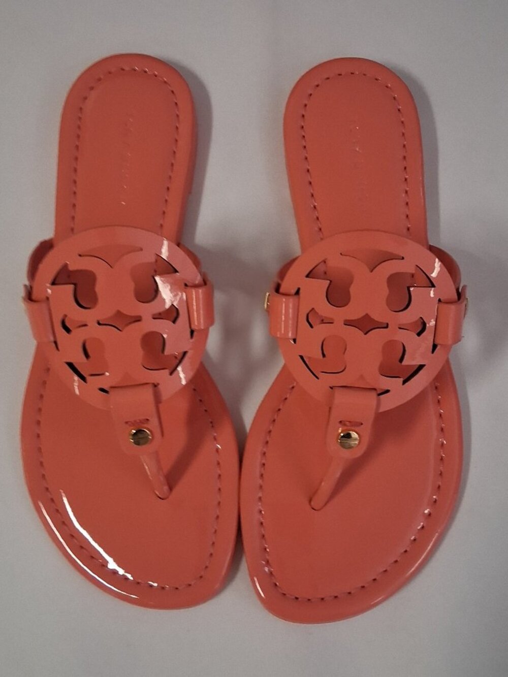 Tory Burch Women’s Miller Sandals – Coral Crush (Pink) 5 Brand New